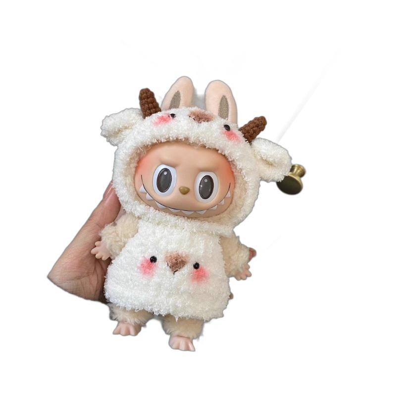 Zestaw Ubranek dla Lalki Labubu: Makaronik z bijącym sercem - winylowa twarz do lalek Labubu 17 cm.