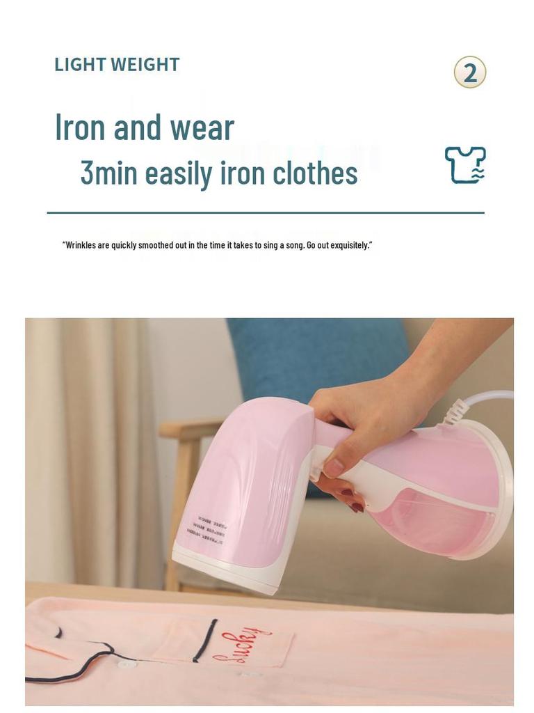 Portable Handheld Garment Steamer and Ironing Machine: Large Steam Brush for Travel and Home Use