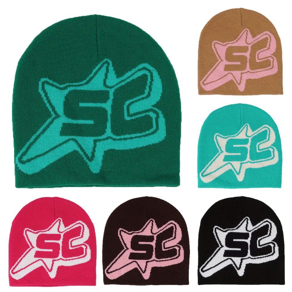 

Ins Knitted Hats Y2k Knit Beanie Men Women Hip Hop Cap Cap