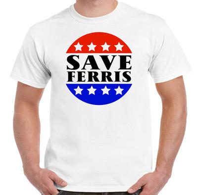 Ferris Bueller Day Off T-shirt Save Ferris Mens Retro 80 Movie