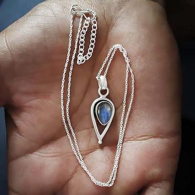 Labradorite Gemstone Necklace, Handmade Boho Designer Necklace, Gift For Her, Women Necklace, Birthstone Jewelry, Anniversary Gift