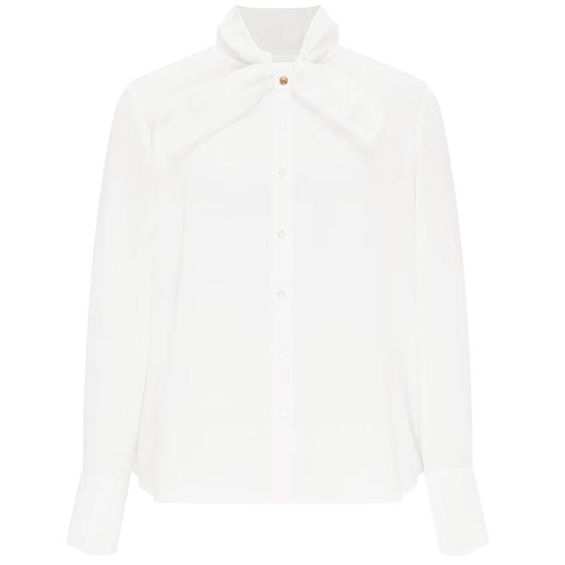 GIOVANNI VALENTINO Women's Long Sleeve Tie-Neck Shirt