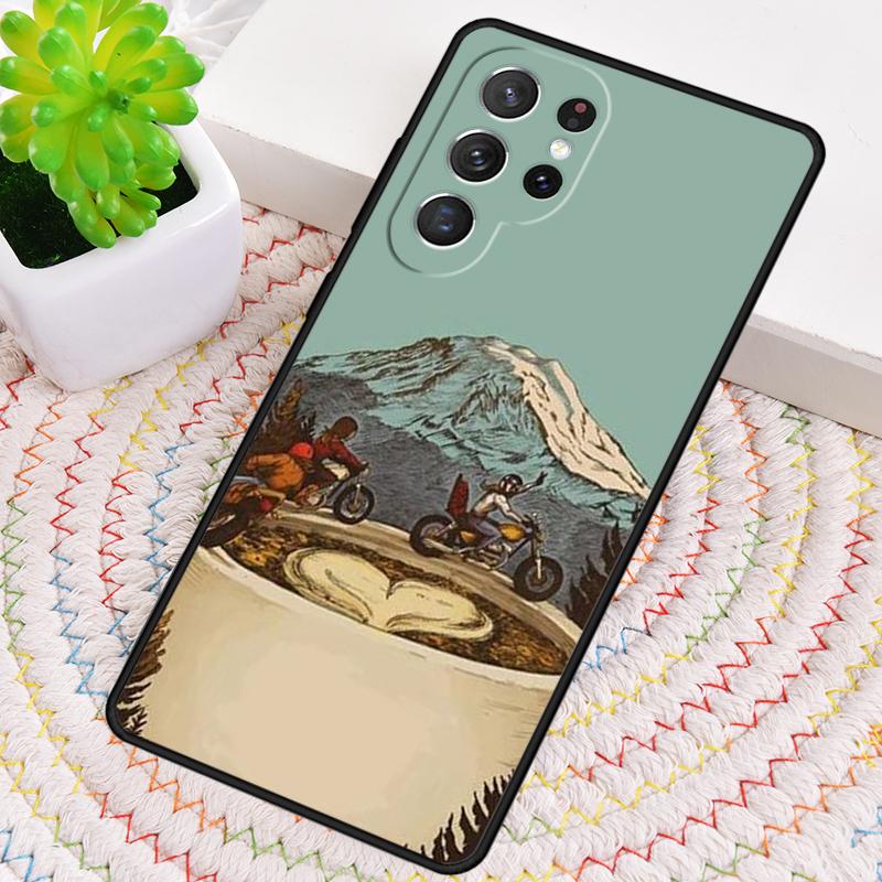 Moto Motorcycle Silicone Phone Case For Samsung Galaxy Note 10 Pro S26 S25 S24 S23 S22 S21 Plus S25Ultra Capa Cover