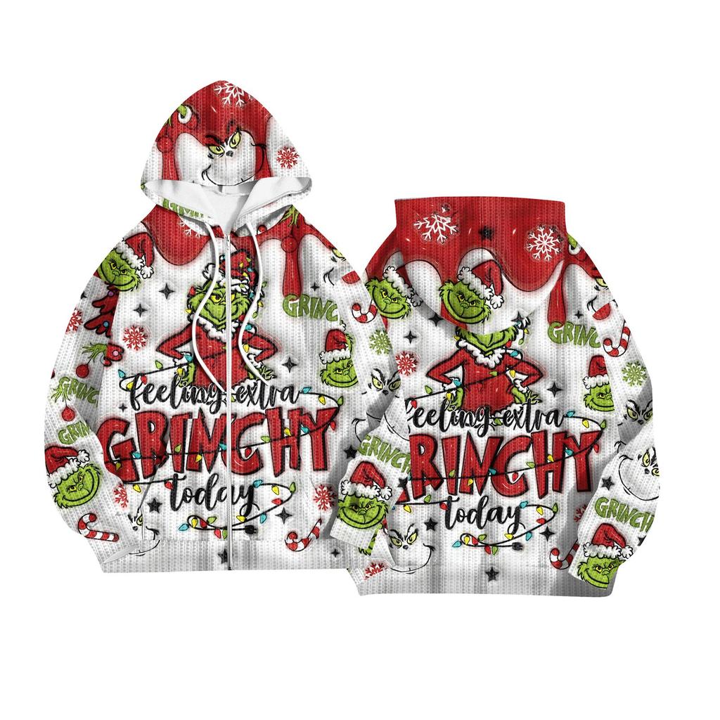 Women's Fashion Jacket Casual Printed Long-sleeved Hooded Cardigan Sweatshirts