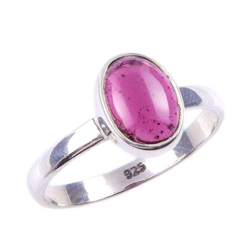 Natural Garnet Gemstone Handmade 925 Solid Sterling Silver Gift Ring Size 7 L0m90