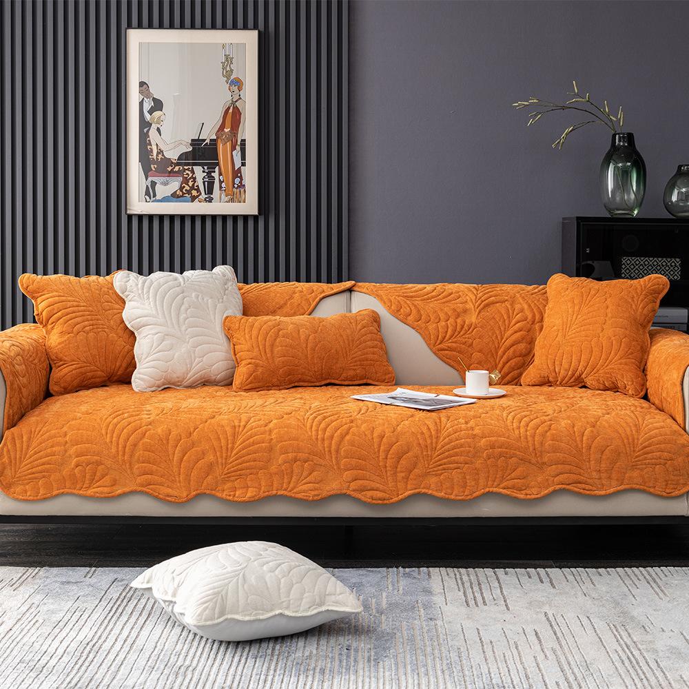 Four Seasons Universal Embroidered Sofa Cushion Chenille Non-Slip Seat Cushions Simple Combination Sofa Cover Cover Cloth