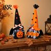 Festive Home Decor Halloween Plush Gnome Decoration, Spooky Orange Black Boo Pumpkin Swedish Tomte Decorative Toys Figurine, Elf Dwarf Ornaments
