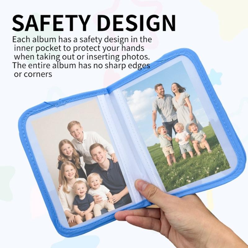 Interactive Toddler Photo Album Baby First Year Family Pictures Book with Chewable Rings and Shatters Resistant Mirror