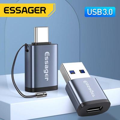 Essager USB 3.0 Typ-C OTG Adapter Typ C USB C Stecker auf USB Buchse Konverter für MacBook Xiaomi Samsung S20 USBC OTG Stecker