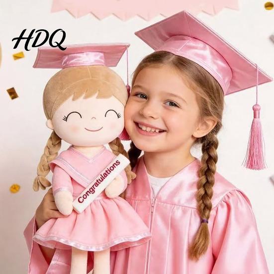 Plush Doll 16" Graduation Girl Doll Toy with Cap And Gown Kindergarten Kids Elementary Gifts for Ages 2-8 Toddlers Soft Keepsake