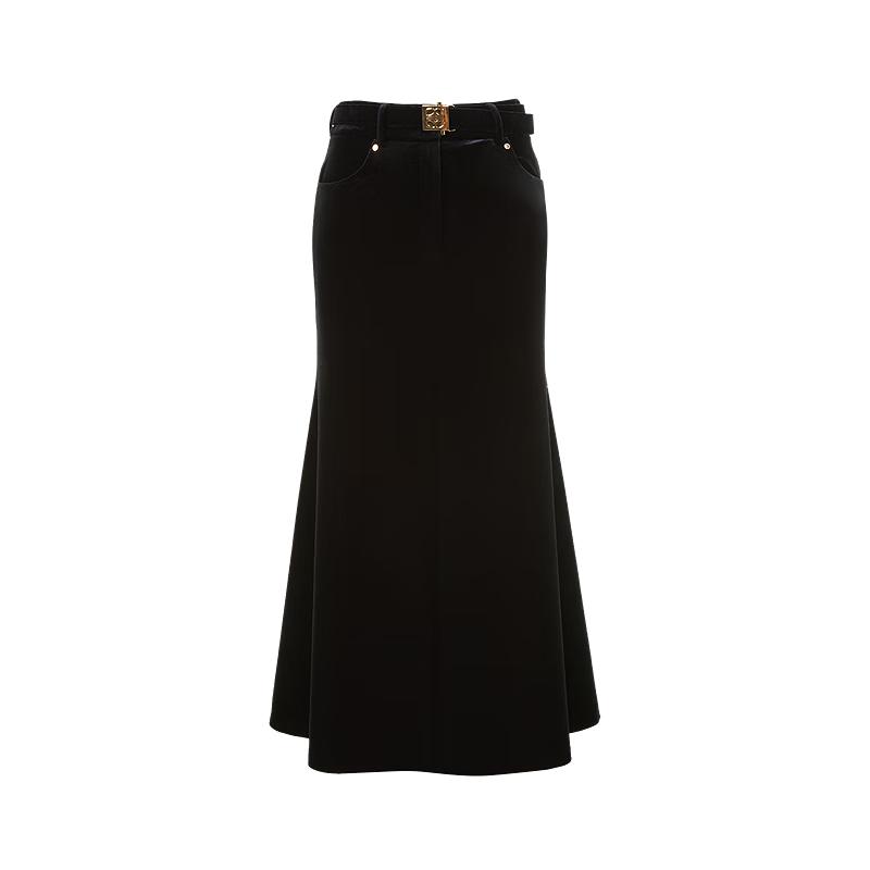 Lancy Women's Velvet Long Skirt
