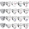 New Authentic Copper Simple Heart Charm Family Mom Dad Birthday Bead Compatible With Fashion Bracelets Necklaces Women Do It Yourself Jewellery Ideal