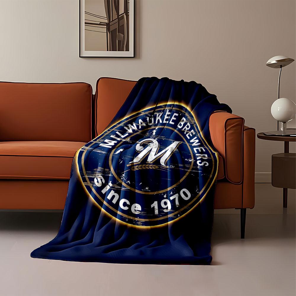 Milwaukee Brewers Logo Blanket Print Blanket Soft and Cozy Perfect for the Living Room Bed Sofa or a Nap,gift