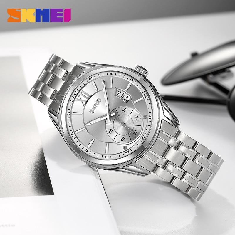 SKMEI 9319 Brand Fashion Trend Men Watch Waterproof Steel Calendar Luminous Quartz Watch Business Clock Gift Wristwatches