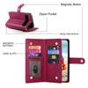 DF-011 For Google Pixel 9 Pro XL Leather Case Zipper Wallet Stand Crossbody Phone Cover