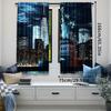 Set Of 2 Statue Liberty Curtain New York City Skyscraper Urban Night Scene Skyline Cityscape Landmark Home Decor Nyc Party Polyester