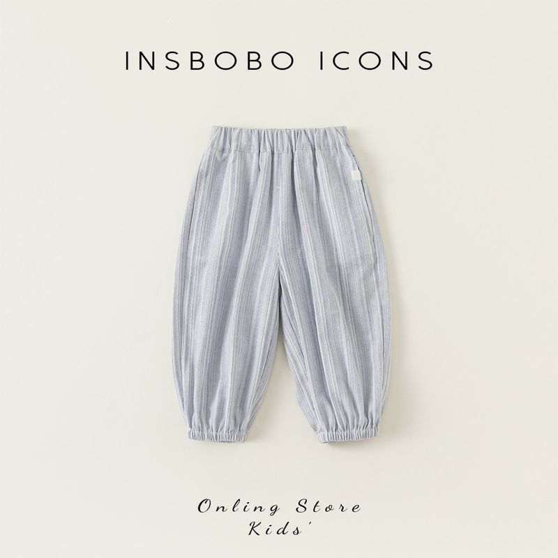 Insbobo Thin Boy Breathable Summer Clothing Anti Mosquito Pants Blue 80