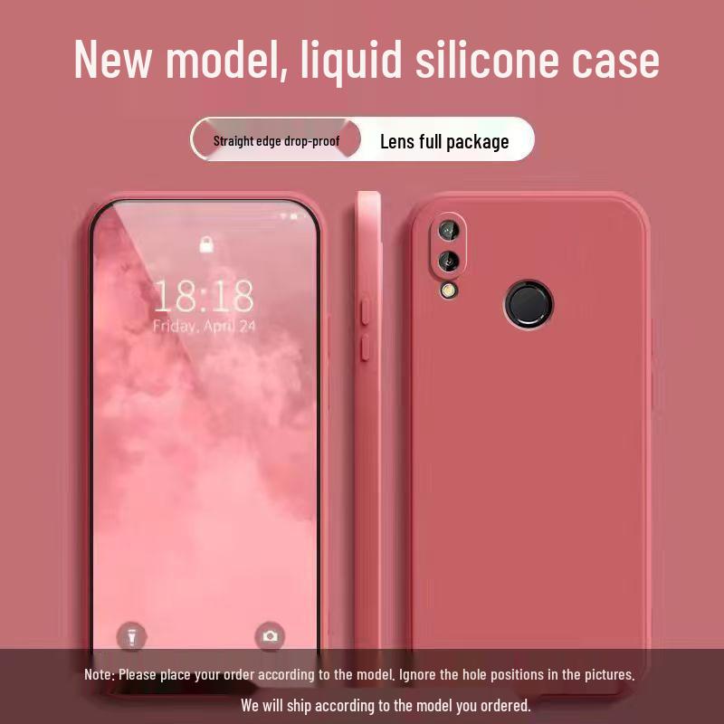 Huawei nova3e Liquid Silicone Full-Cover Drop-Proof Pure Color Protective Phone Case Huawei nova3e кирпич красный