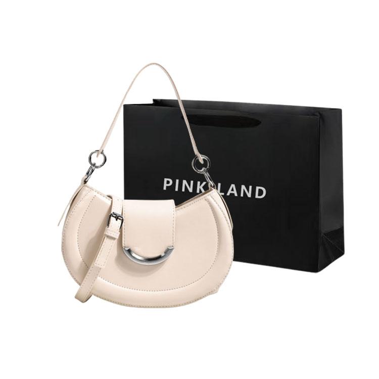 

New PINK·LAND PU Shoulder Bag Crossbody Bag Regular Women s Ecru/Green/Pink Blue/Black Khaki PK-LP2314 20.1*8.1*14.0CM