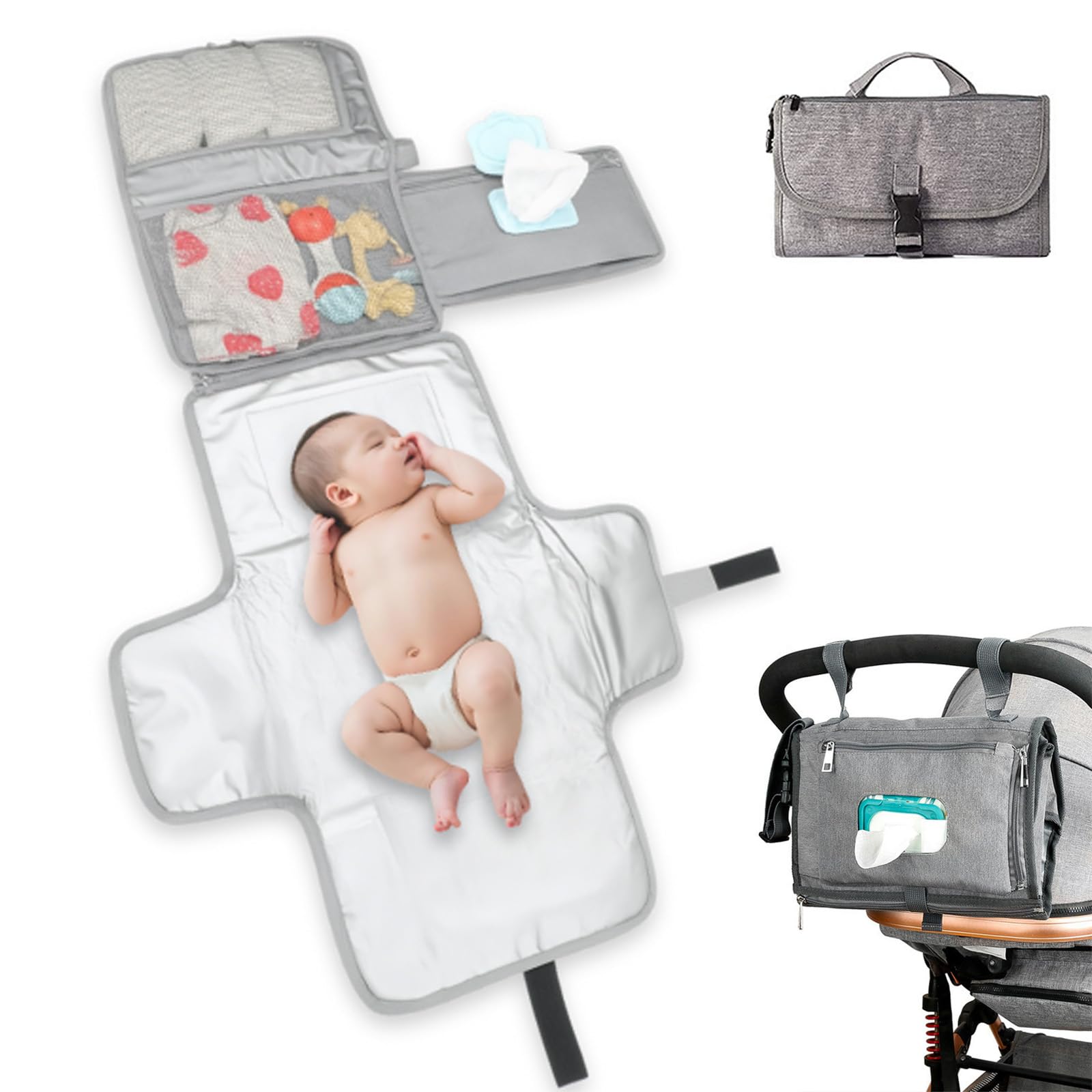 

Caravan Diaper Changing Waterproof Diaper Stroller Multifunctional Storage Baby Mat for Baby Percy s Pad, Pouch, Bag, Pouch, Foldable, Compact,