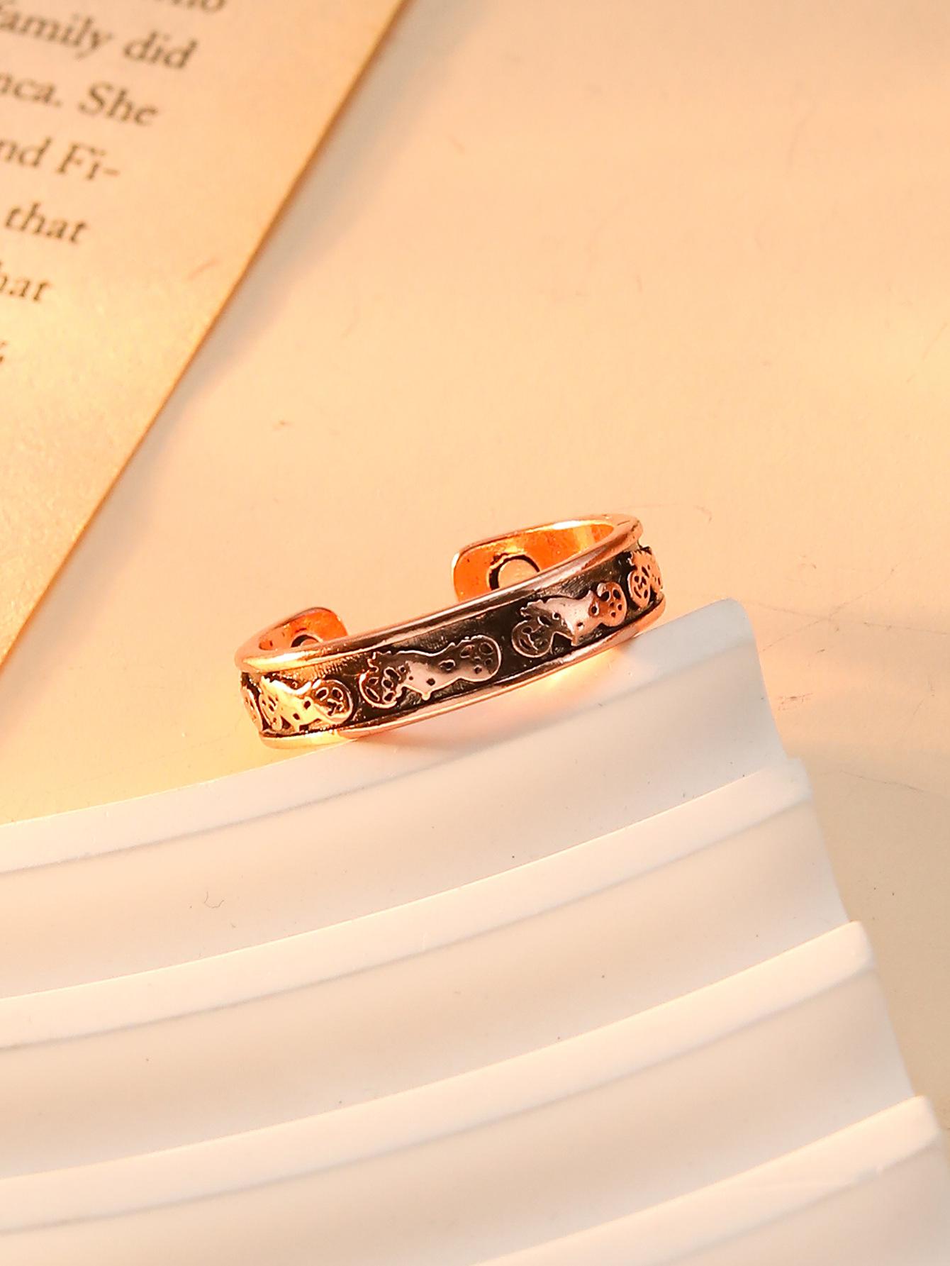 Открытый браслет Кольцо Набор Магнит Винтаж Мотоцикл Гравировка Тотем Браслет Кольцо Украшения