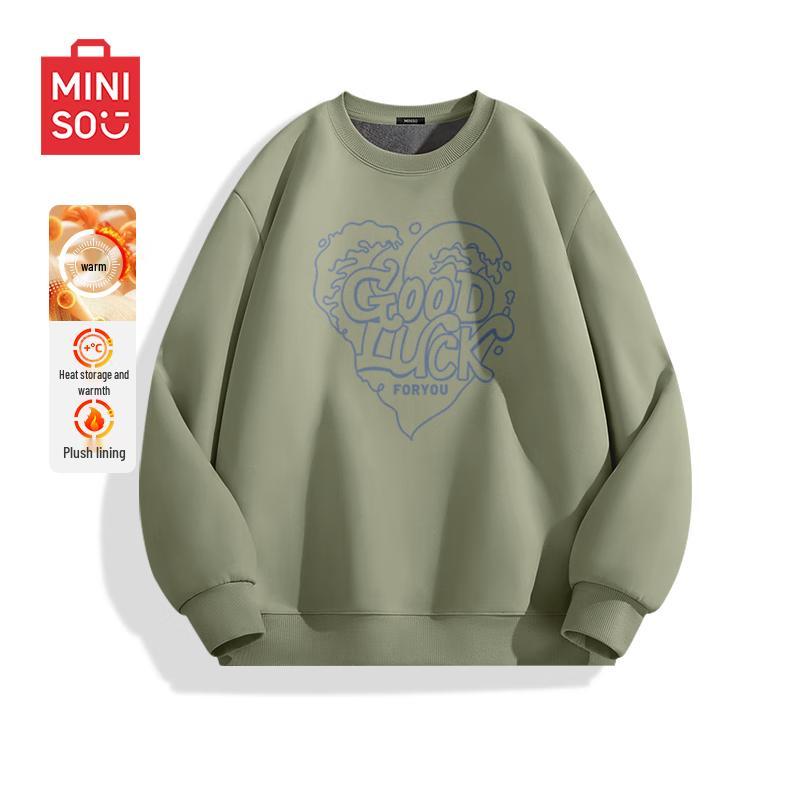 

MINISO Men s Heavyweight Fleece Heart Wave Pullover 3XL