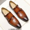 Fashion Luxury Mens Casual Shoes Elegant Office Business Wedding Dress Formal Shoe Comfortable Double Monk Strap Slip on Loafers for Men