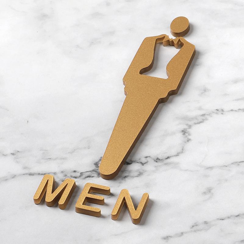 Acrylic Bathroom Door Stereoscopic Pattern Men'S And Women'S Bathroom Signs Public Toilet Signs