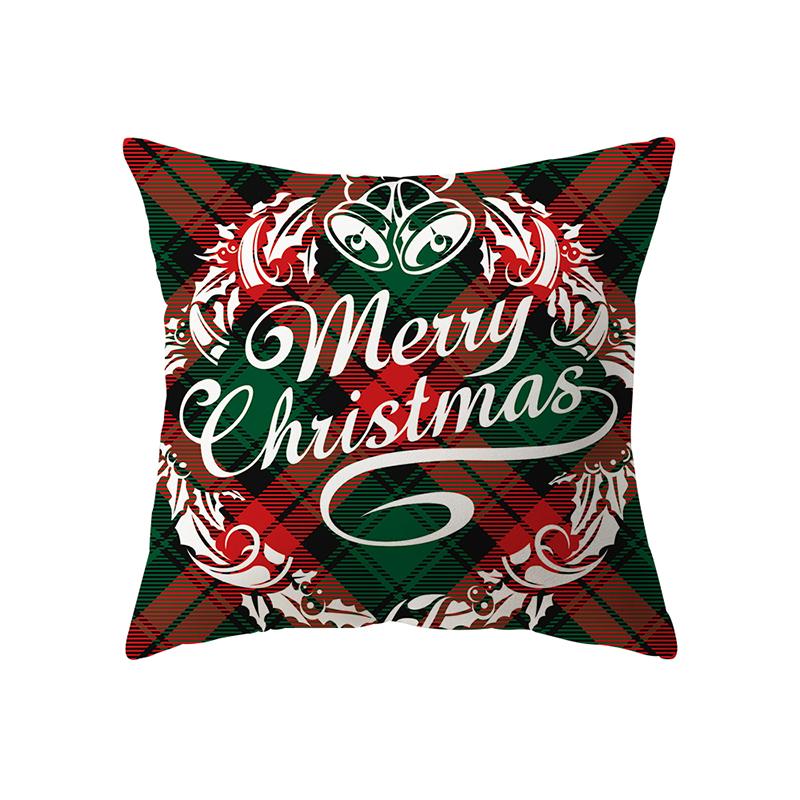 Christmas Theme Santa Elk Christmas Tree Print Pattern Cushion Cover Home Living Room Sofa Decoration Pillow Pillow Cover