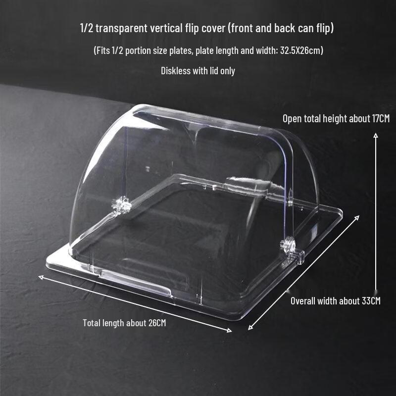 

Plastic Food Tray Dust Cover with Vertical Double Flip