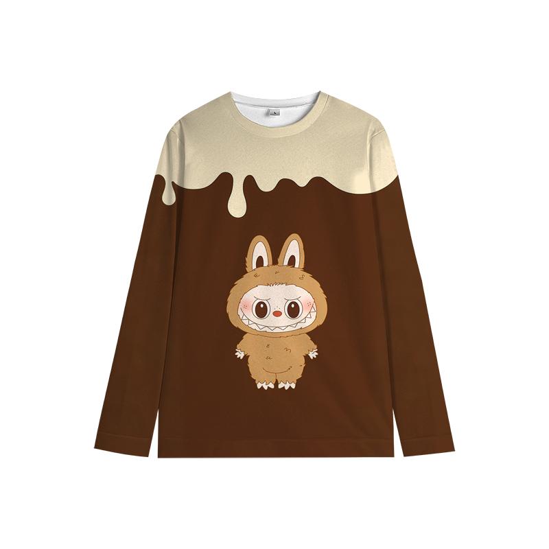 

Детская толстовка Labubu Colorful the Monsters, пуловер, мягкая, унисекс, мультяшная, для детей, мальчиков, девочек 120 золотой