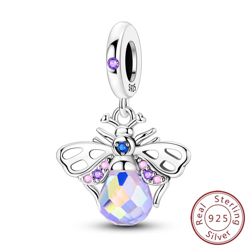 Copper Charms Beads Pendant Luminous Firefly Butterfly Charms Fit Original Bracelet Women Diy Jewelry Making Gifts