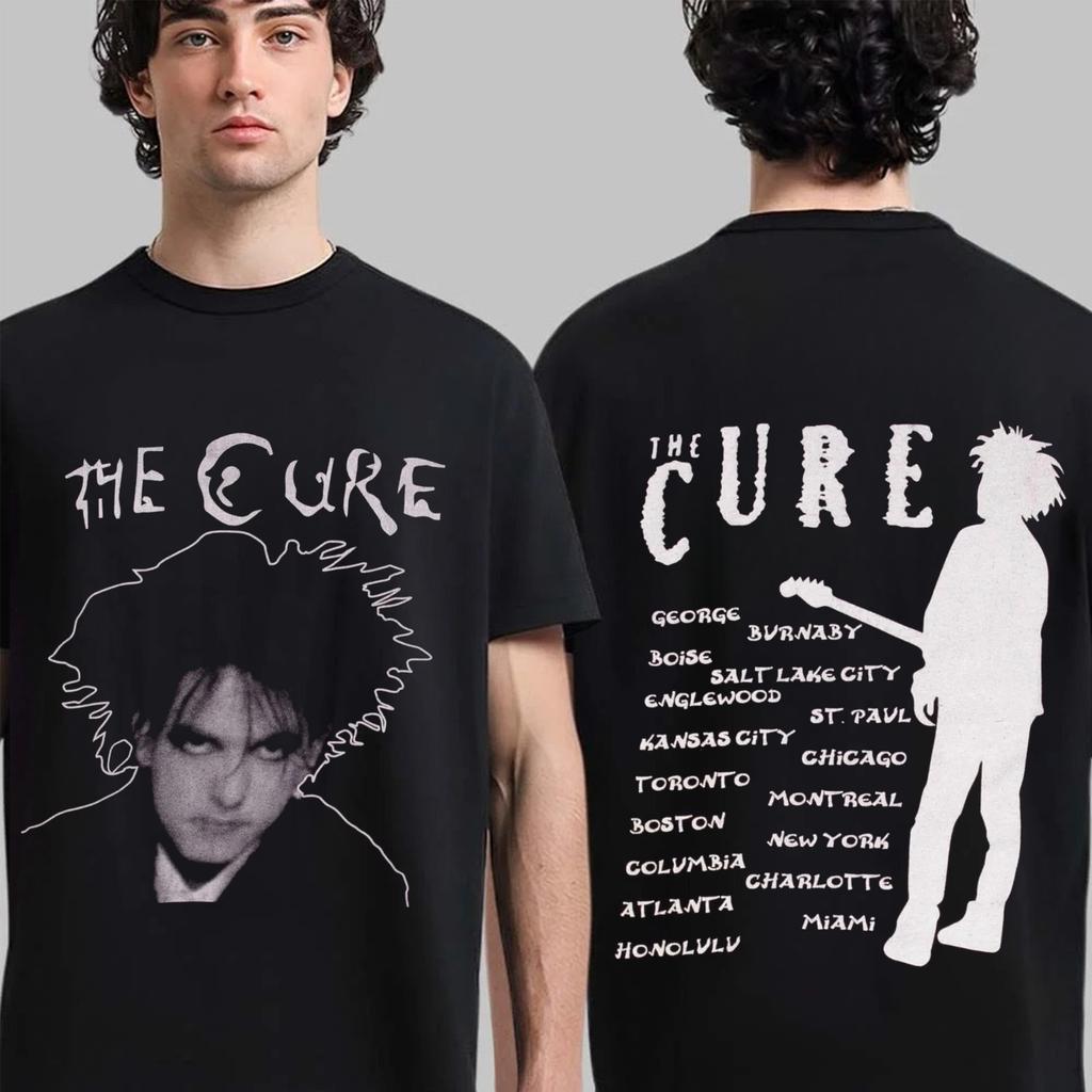 The Cure Cotton Graphic T Shirt Punk Rock Band Tee Y2k Grunge Streetwear Retro Graphic Print Harajuku Y2k Tshirt Men Women Tops