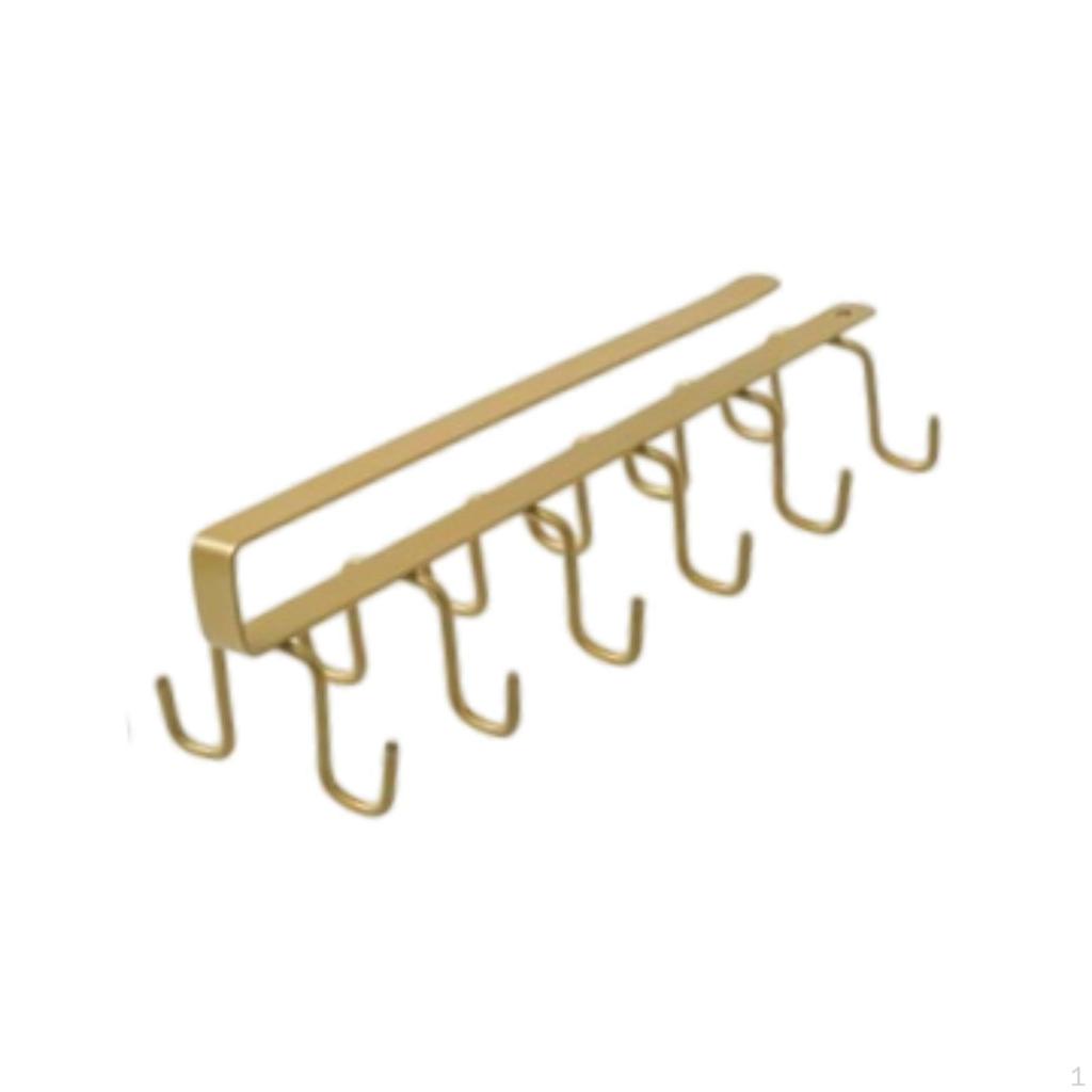 Mug Hooks under Cabinet Hanging Rack Coffee Cups Holder for Ties Belts