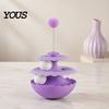 Interactive Pet Toys for Cats 2PCS Cat Tumbler Track Toy, Multi-Layer Turntable Toy Spring Powered Teaser with Plush Ball, Self Play Puzzle