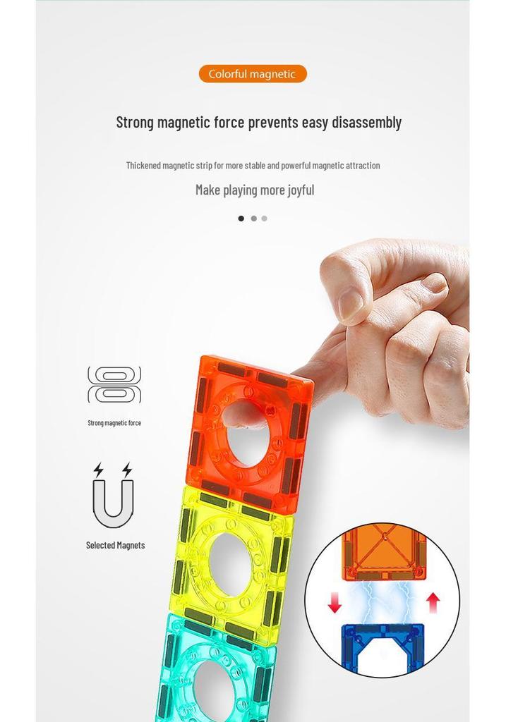Magnetic Tube Building Blocks: Children's DIY Magnetic Track with Rolling Ball Slide for Educational Play