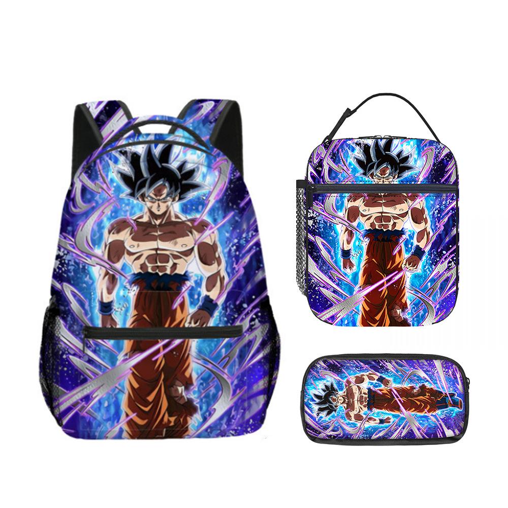 Dragon Ball Dragonbal Three-Piece Set, Primary And Secondary School School Bag, Children'S Backpack, Lunch Bag, Pen