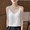 Women's Satin V-Neck Strappy Summer Camisole - Versatile & Stylish Sleeveless Top