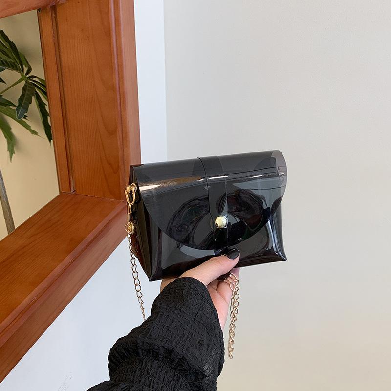 

Популярная цепочка универсальная высококлассная прозрачная маленькая квадратная сумка женская для шопинга нишевый дизайн повседневная личность сумка-мессенджер чёрный
