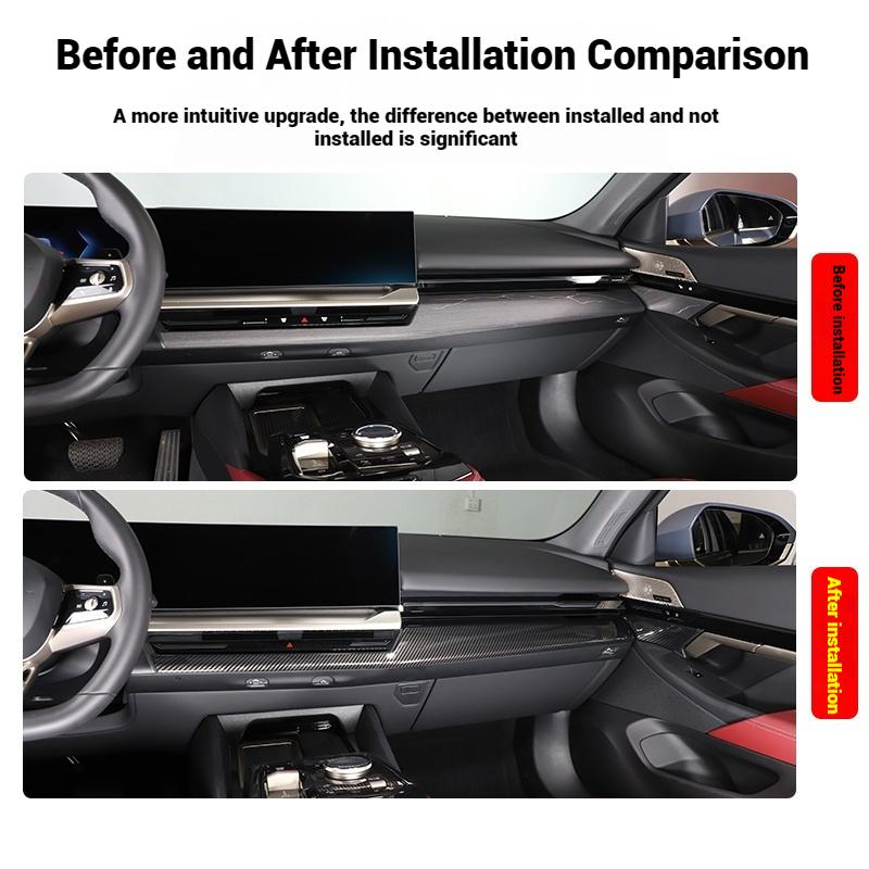 4piece Carbon Fiber Center Console Decoration Panel Decoration StickersFor BMW5 Series I5 G60 2025 2025 Car Interior Accessories