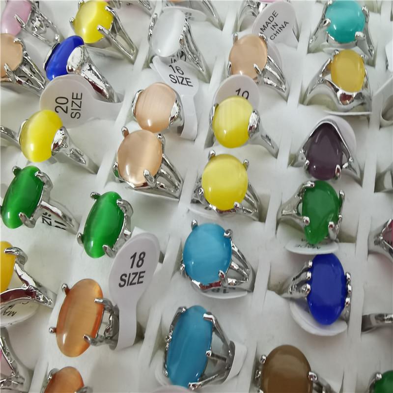 20Pcs  Mix Style Opal Ring Gemstone Charms for Elegant Women Love Romantic Gift