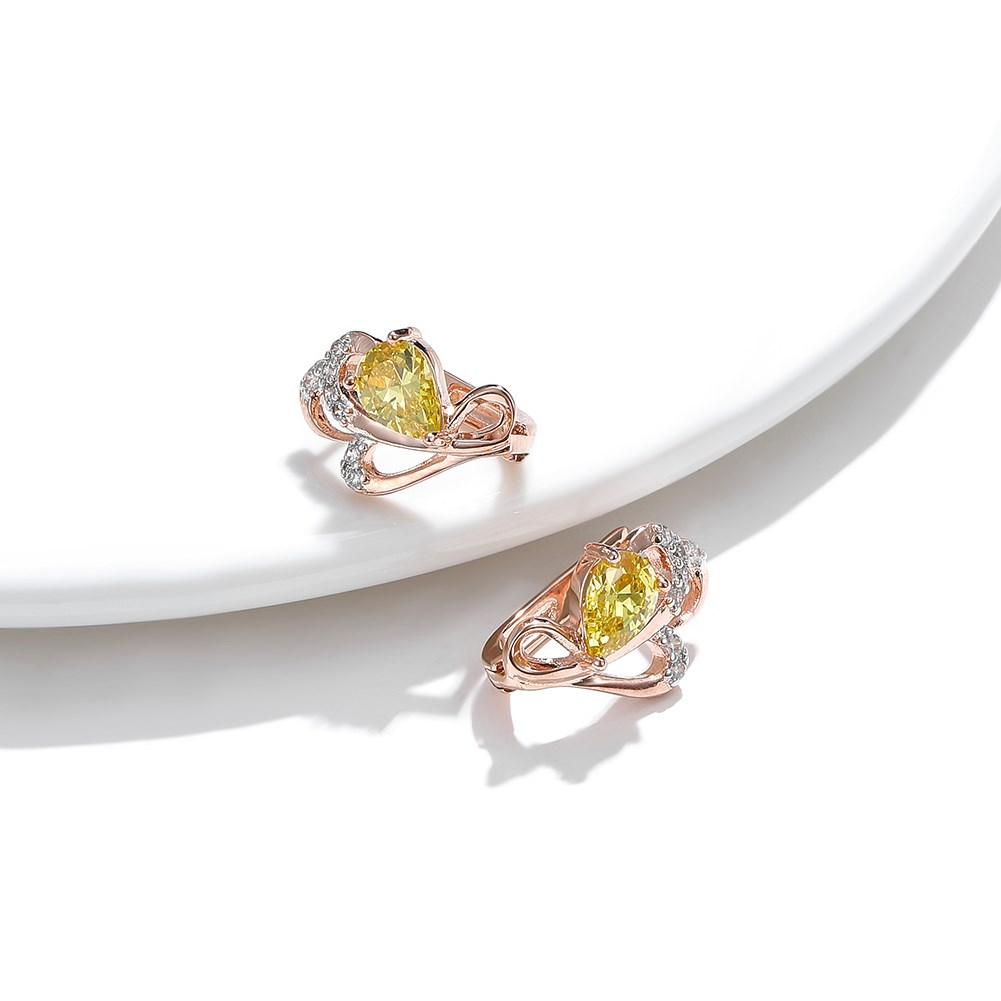 Umcho Blumenform, rosévergoldet, 5a, transparente Ohrstecker, für Damen, Kupfer-Ohrring, Jahrestag, Modeschmuck für die Freundin