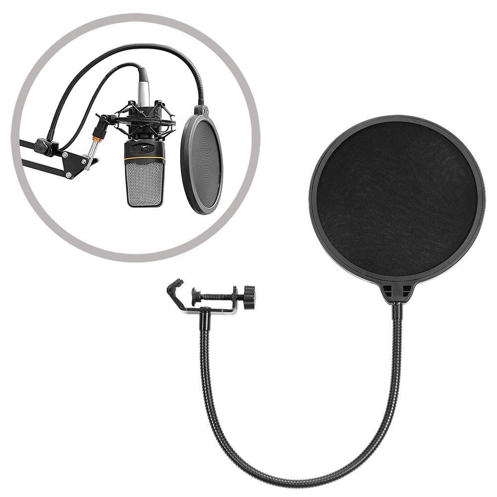 Microphone Filter Cover Dual Layered Mic Windscreen Isolation for Vocal Recording NEW