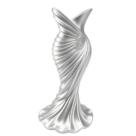 DYS 3D Printed Evening Gown Shaped Vase, Elegant Dress Sculpture Flower Pot, Minimalist Home Ornament for Entryway Side Cabinet