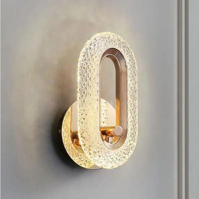 Luxury Bedroom Decoration Wall Lamp Acrylic Lampshade Rose Gold Metal Body Sconce Light LED Home Corridor Warm Atmosphere Lustre