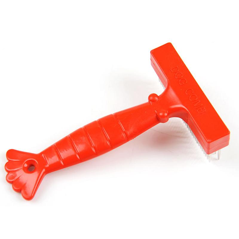 Pet Hair Removal Comb Red Dogs Brush Lobster Rake Comb Pet Grooming Combs Tool