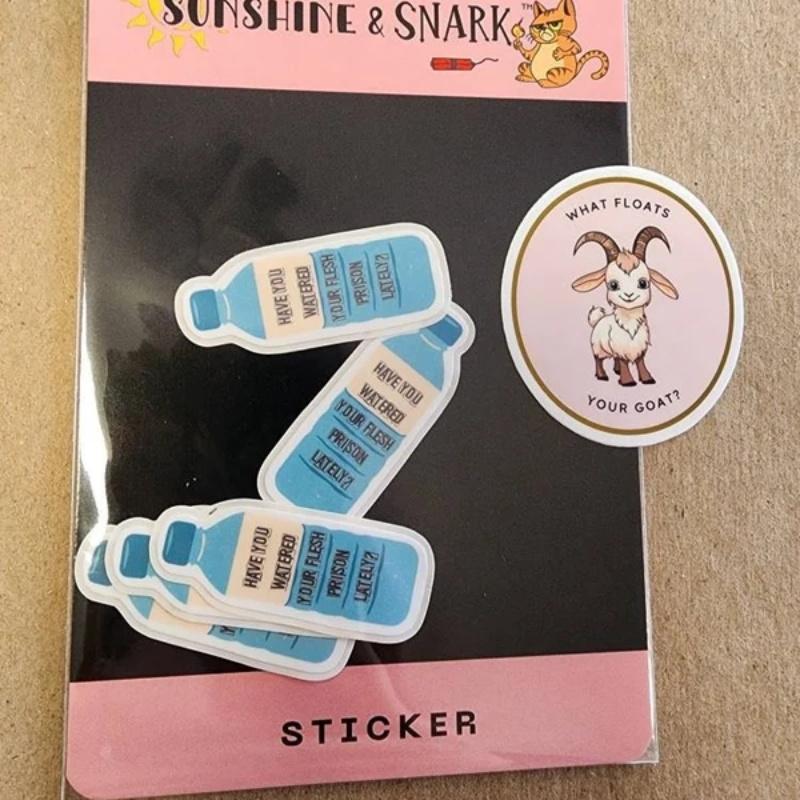 Have You Watered Your Flesh Prison Lately Sticker, Funny Snarky Hydration Sticker, Dark Humor Water Bottle Sticker, Subversive Humor