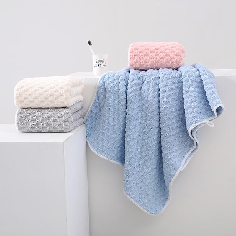 Extra Thick Coral Fleece Bath Towel Set for Women - 3 Piece Adult Set with Dry Hair Cap