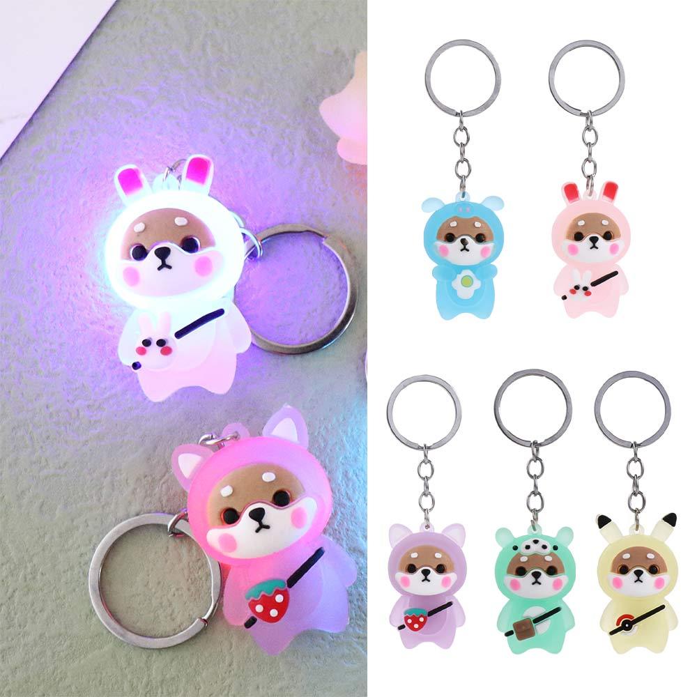 Shiba Inu Shoulder Bag Bag Key Chain Keychain Key Rings Doll Pendant Flashing Light Keychain