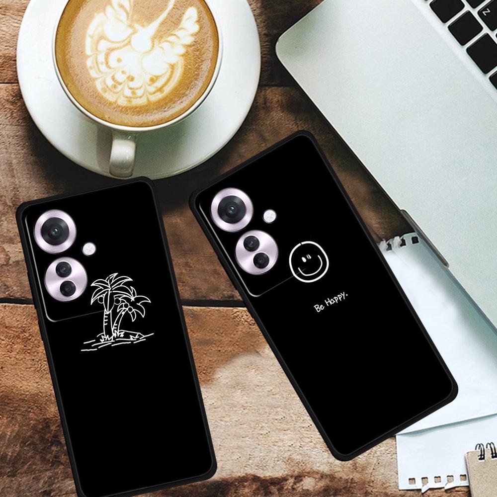 Reno 11F F25 Pro 5G Schwarze TPU Weiche Handyhülle, Einfaches Linien-Design
